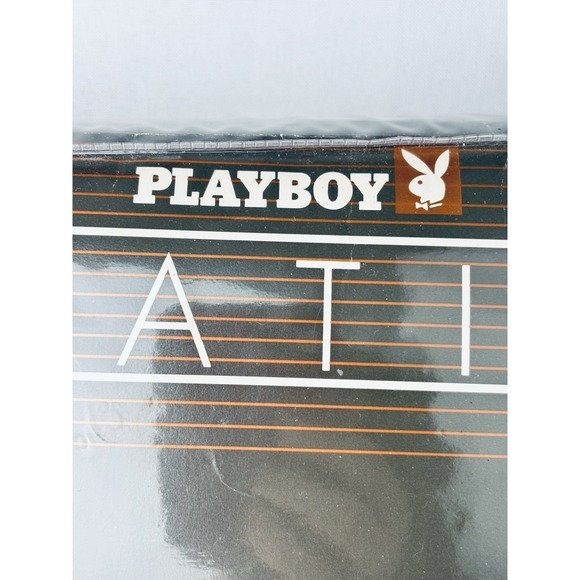 Playboy Bunny Logo Satin Sheets Queen Bed Set - 4 Piece Vintage 1986 Purple Plum - Picture 4 of 14